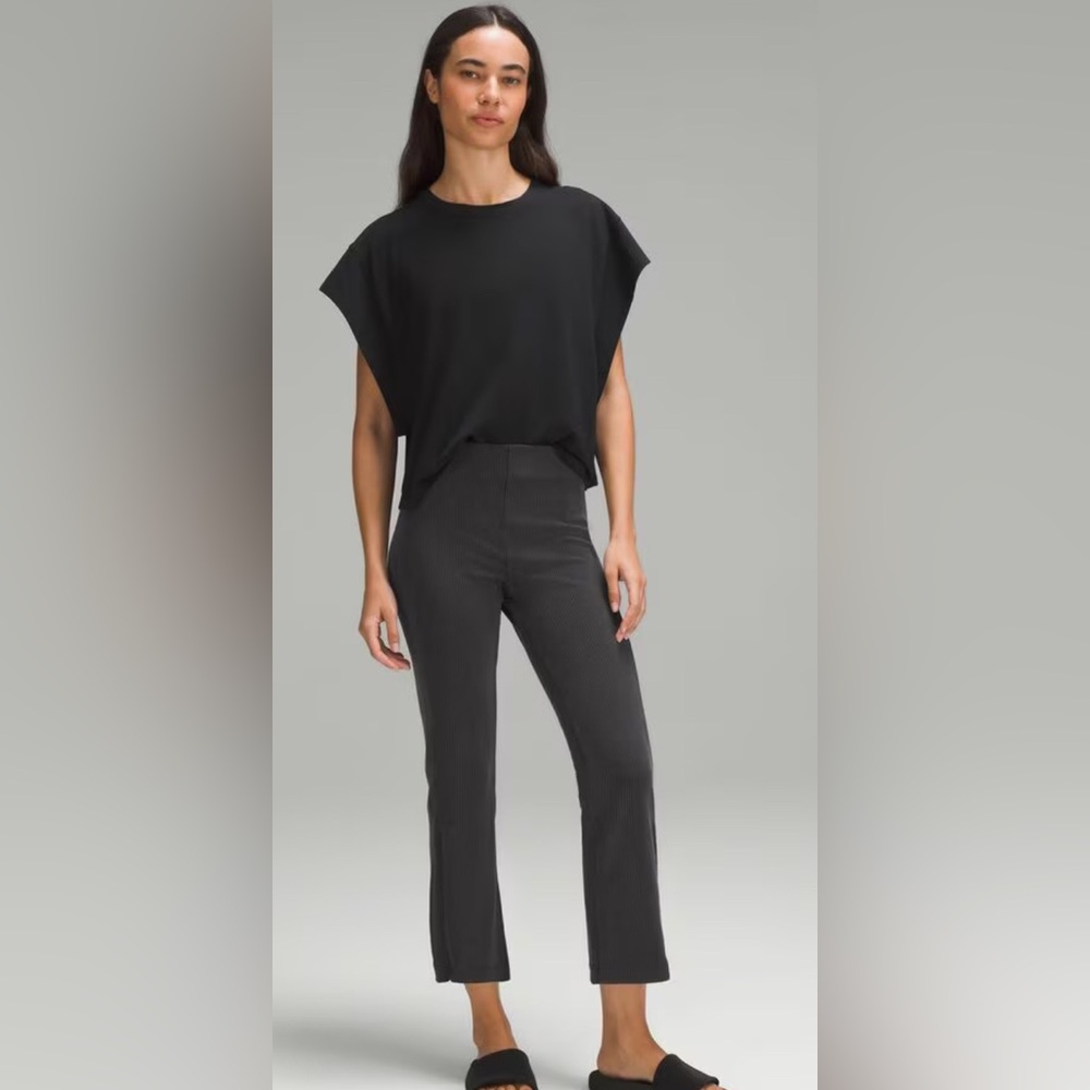 lululemon Ribbed Softstreme Zip-Leg High-Rise Cropped Pant